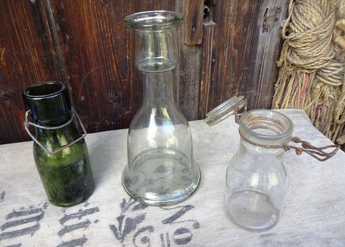 Altes glas glasflasche - x,
