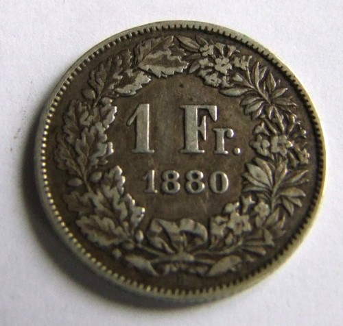 Schweizer franken 1880 b - franken,